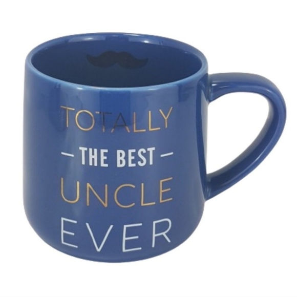Vintage INDIGO Statement Coffee Mug Teacup Totally the Best Uncle Ever Blue Gold - Picture 9 of 9